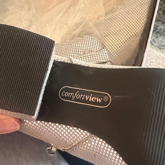 Comfortview Sparkling Silver Ankle Booties - Picture 2 of 5